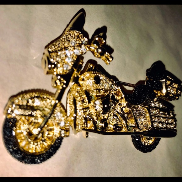 Swarovski Crystal Motorcycle Pin - Picture 13 of 13